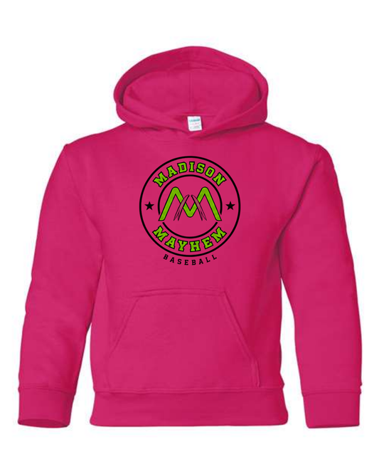 Mayhem Hat Logo Hoodie Black and Pink