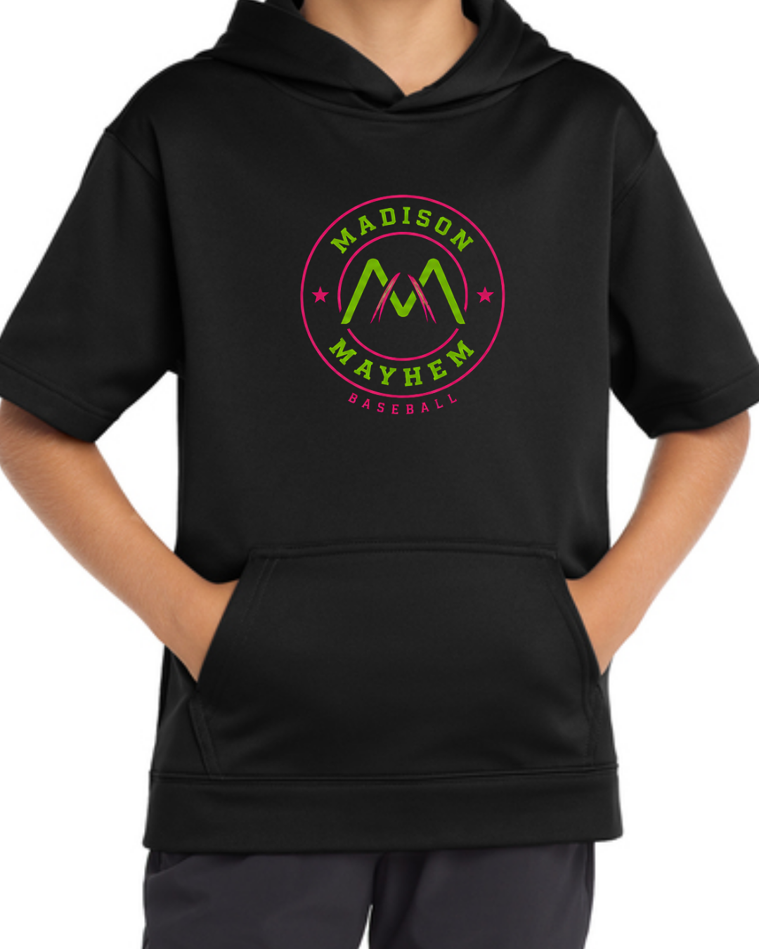 Mayhem Black Short Sleeve Fleece Hoodie Multiple Designs