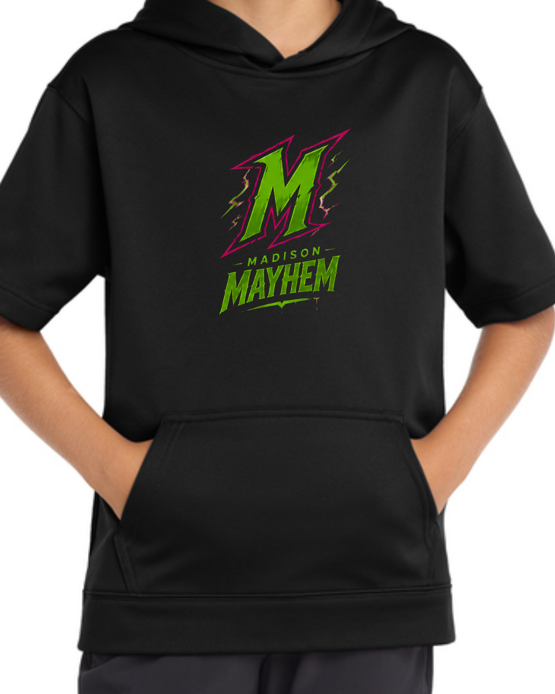 Mayhem Black Short Sleeve Fleece Hoodie Multiple Designs