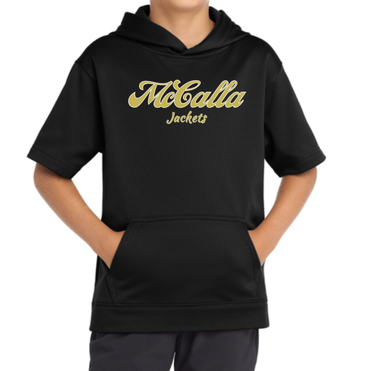Short Sleeve Fleece Hoodie Black