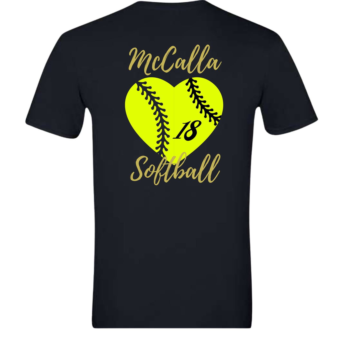 Dry Fit Jackets Softball Custom Heart - Black / White / Gold