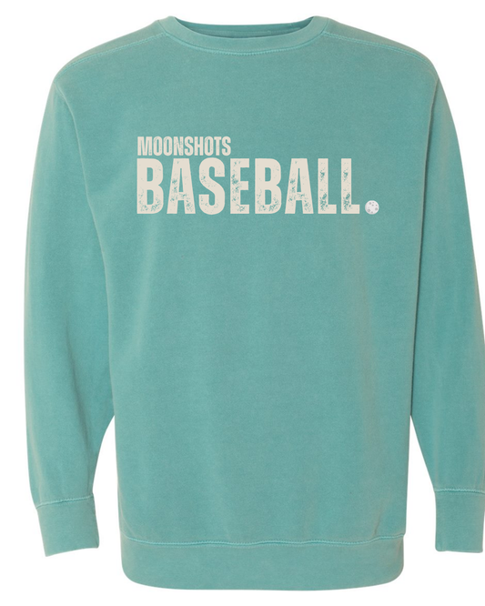 Violet or Chalky Mint Comfort Colors Crewneck Moonshot Baseball Violet and Chalky Mint