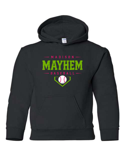 Madison Mayhem Wording Hoodie Black and Pink