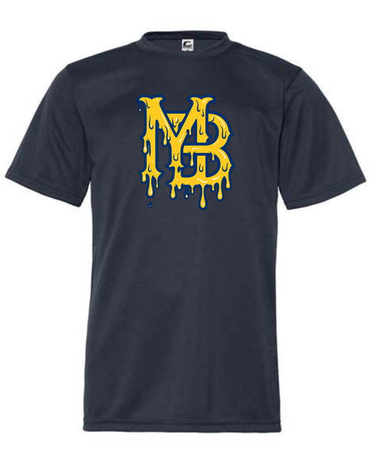 New Logo Drippy Blue Outline Navy Shirt