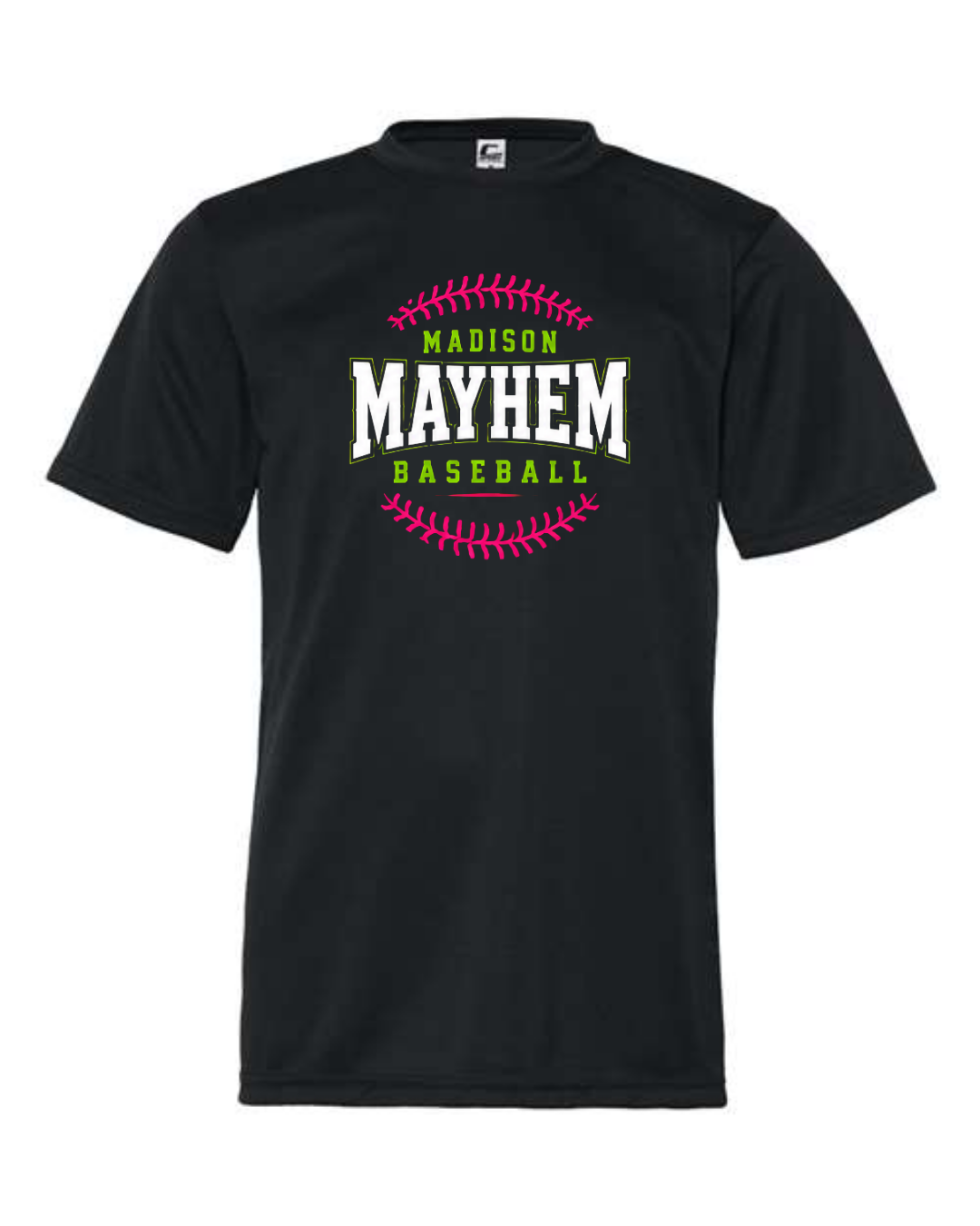 Mayhem Baseball Seems Shirt (Black and Green)