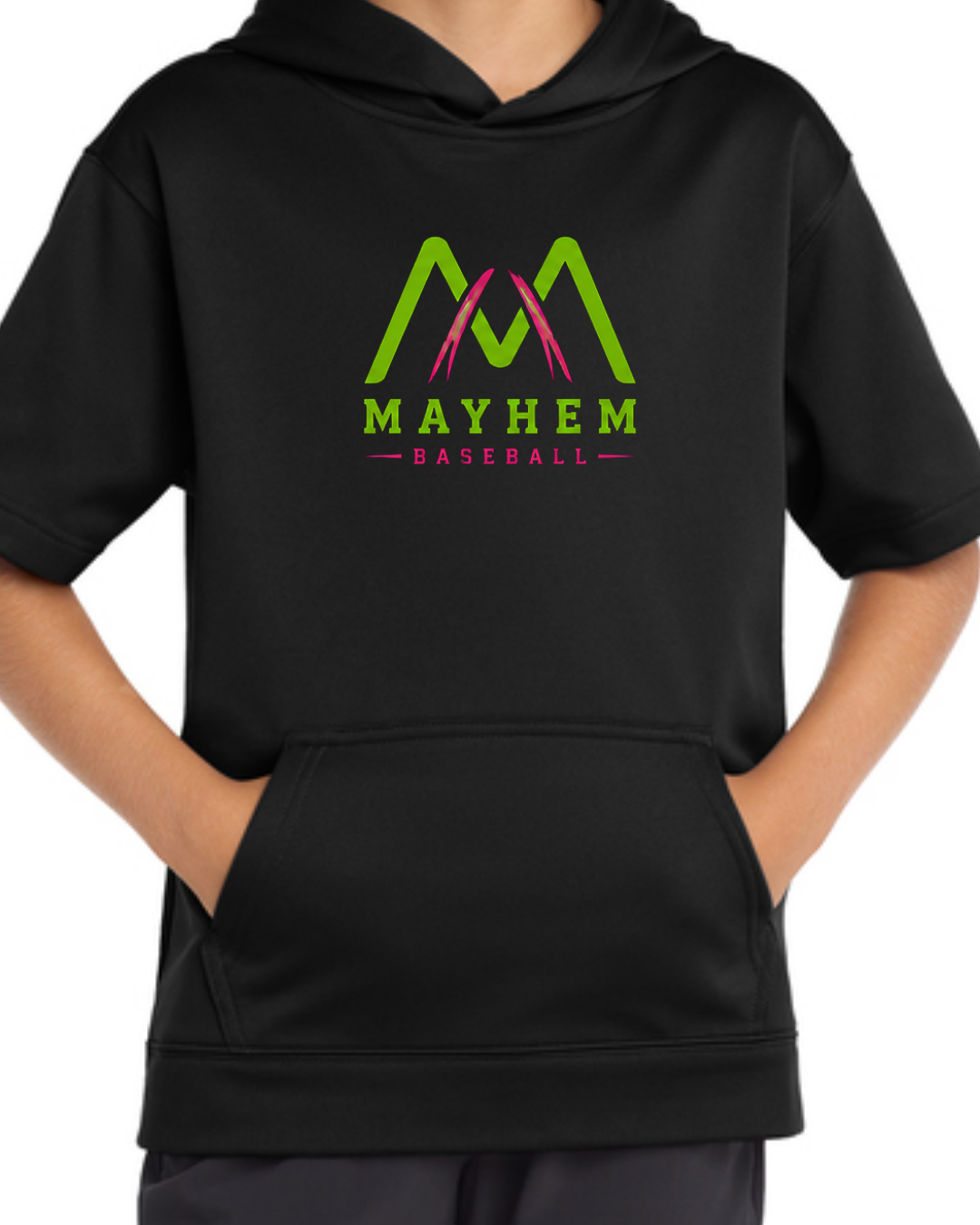 Mayhem Black Short Sleeve Fleece Hoodie Multiple Designs