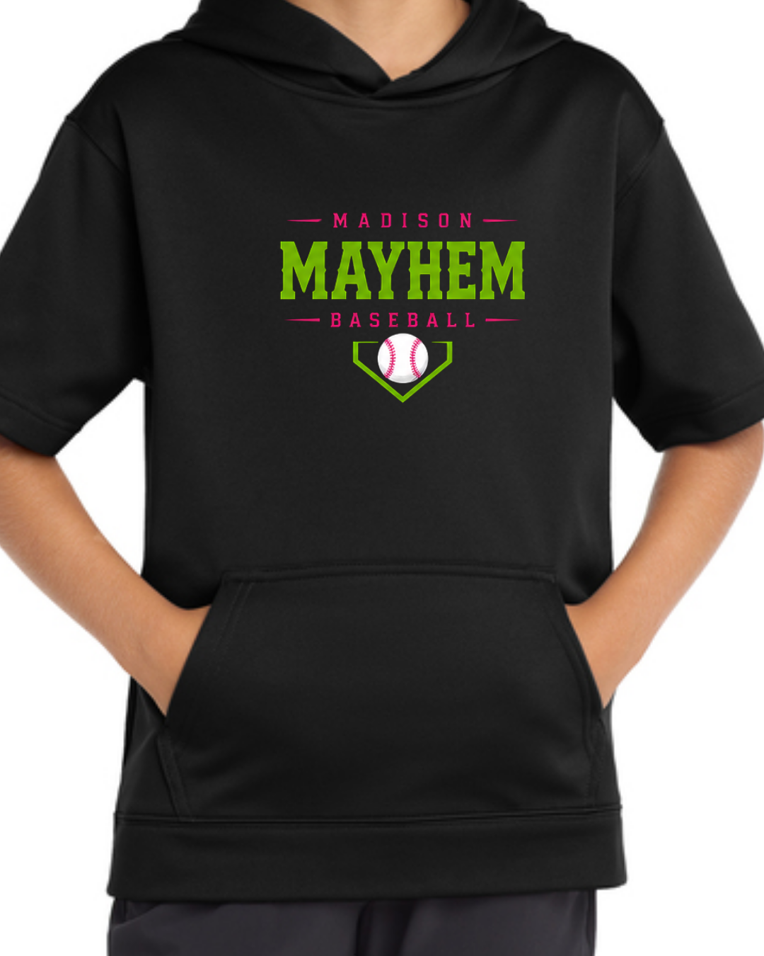 Mayhem Black Short Sleeve Fleece Hoodie Multiple Designs