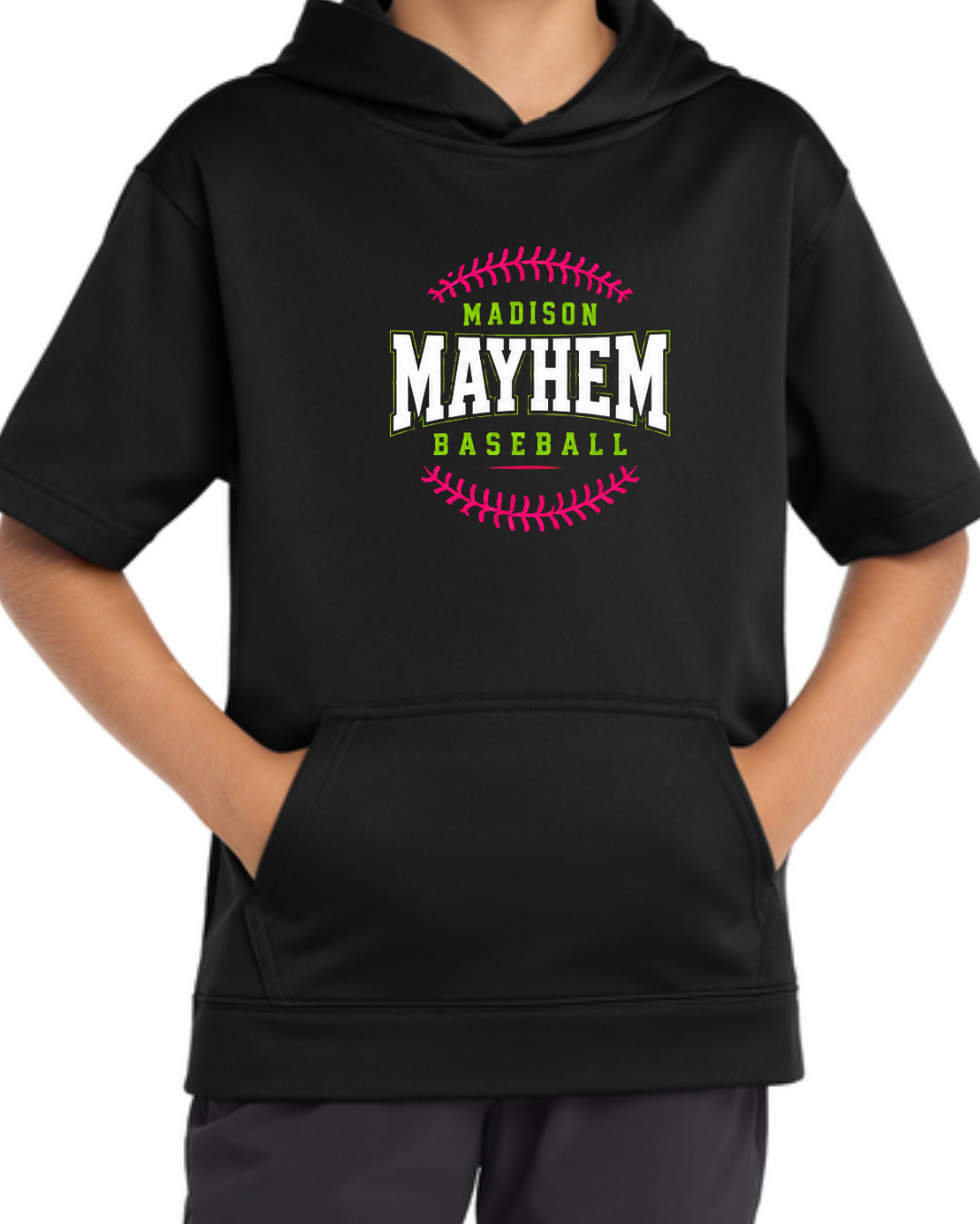 Mayhem Black Short Sleeve Fleece Hoodie Multiple Designs