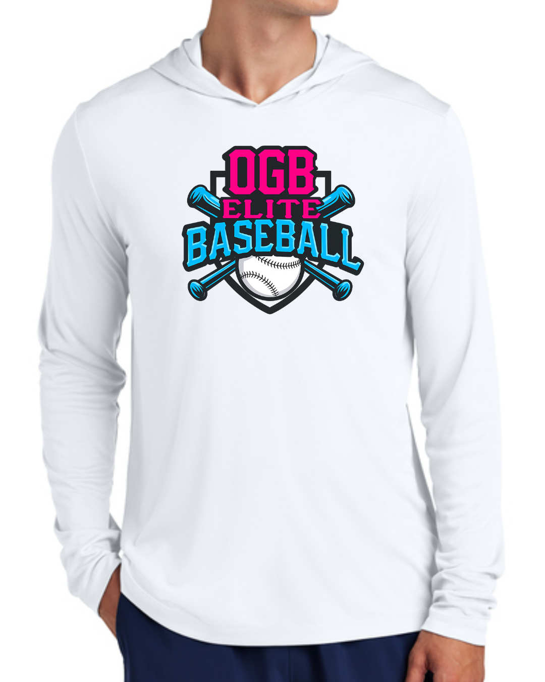 OGB Bat Cross UV Poly Long Sleeve Hooded Shirt Multiple Colors