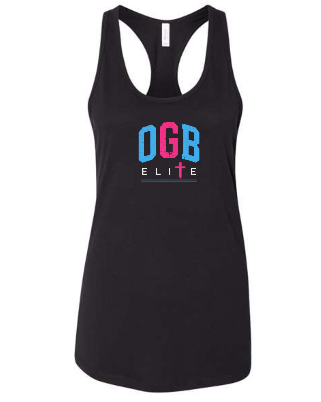 OGB Bella Canvas Racerback Jersey Tank Black and White