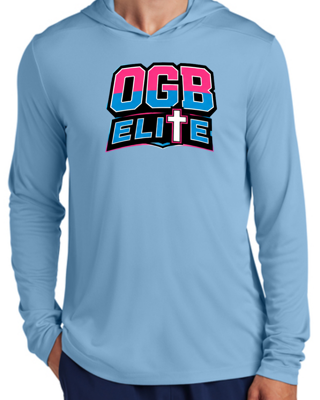 OGB Cross UV Poly Long Sleeve Hooded Shirt Multiple Colors