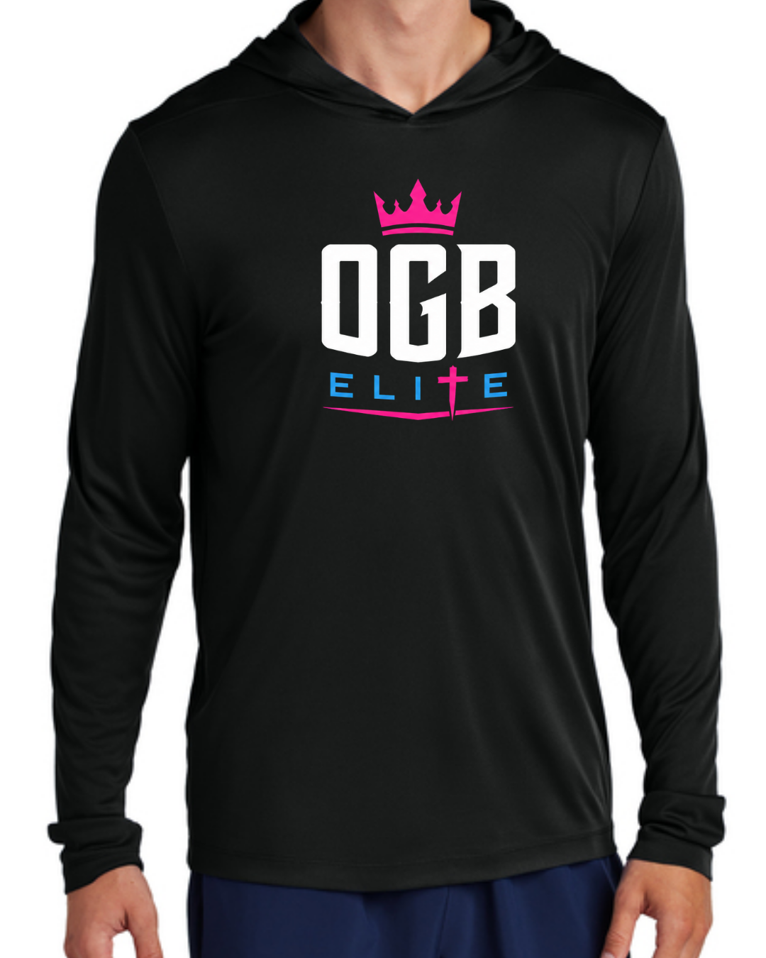 OGB Elite Crown UV Poly Long Sleeve Hooded Shirt Multiple Colors