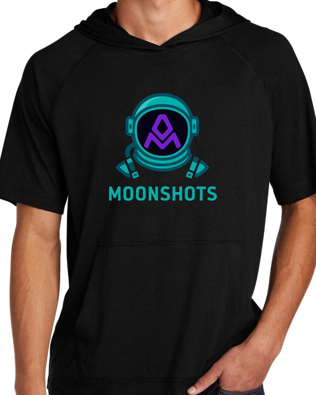 Black Adult Tri Blend Short Sleeve Hoodie Shirts Multiple Designs