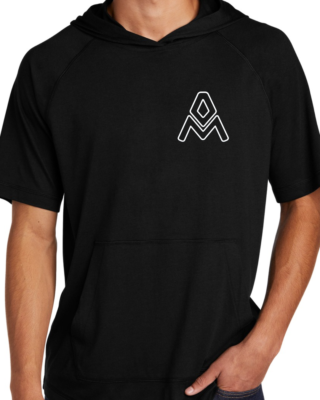 Black Adult Tri Blend Short Sleeve Hoodie Shirts Multiple Designs