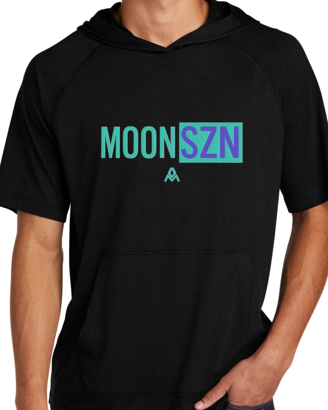 Black Youth Tri Blend Short Sleeve Hoodie Multiple Designs