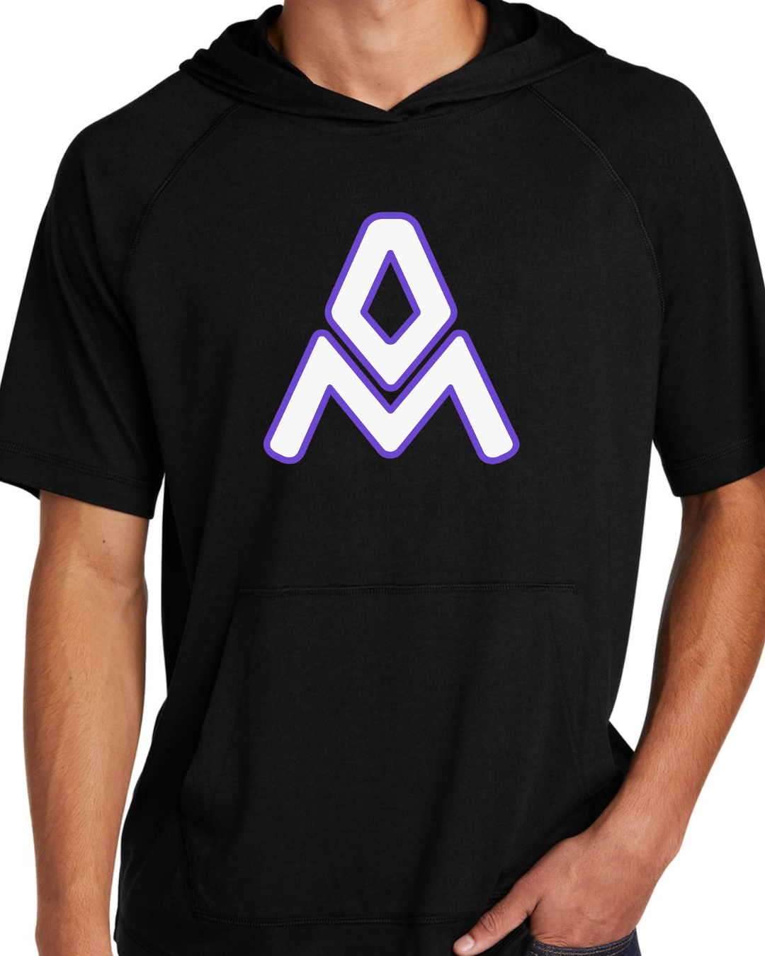Black Adult Tri Blend Short Sleeve Hoodie Shirts Multiple Designs