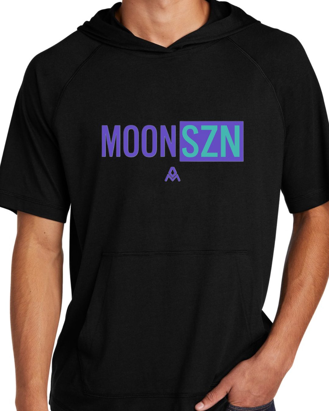 Black Adult Tri Blend Short Sleeve Hoodie Shirts Multiple Designs