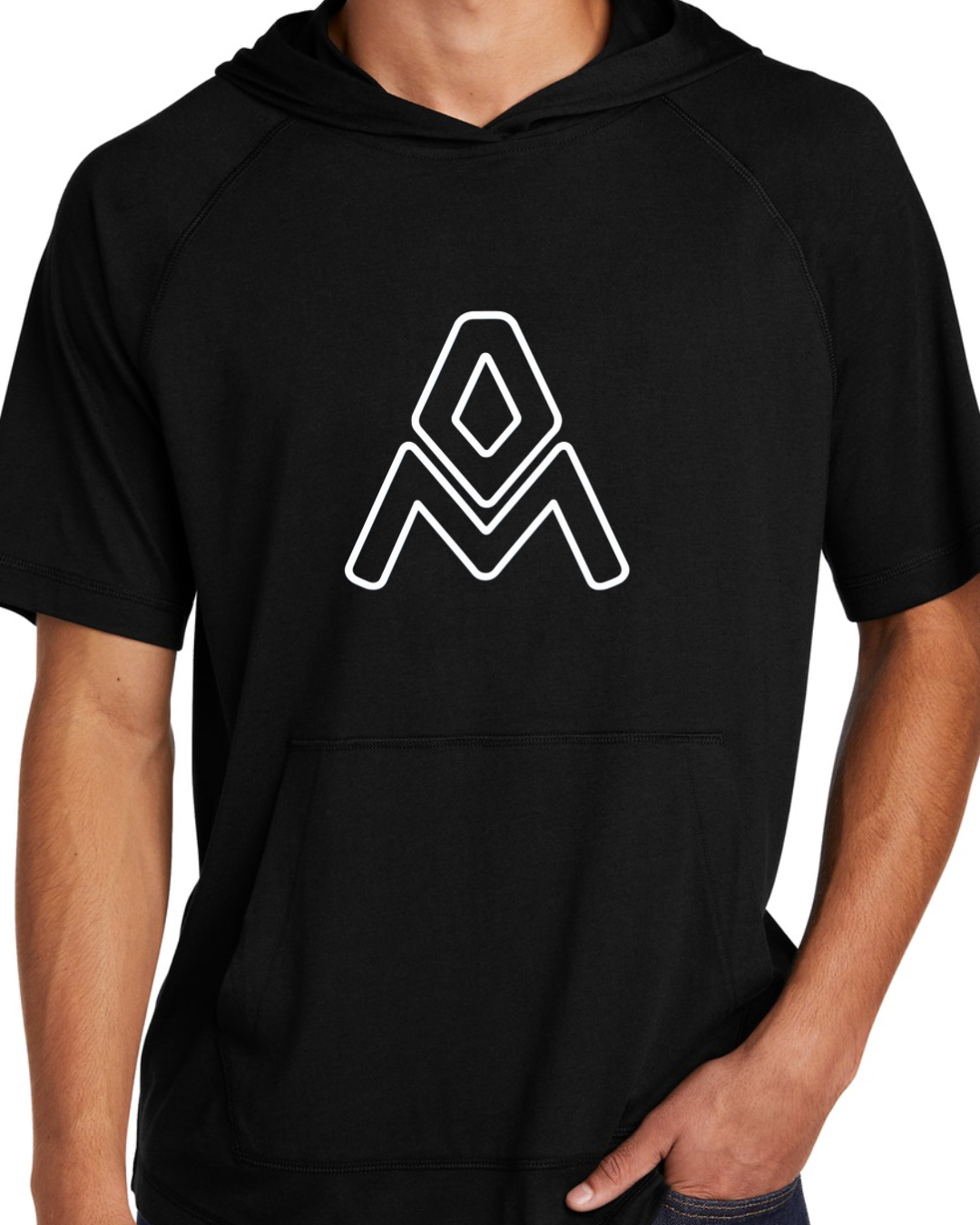 Black Youth Tri Blend Short Sleeve Hoodie Multiple Designs