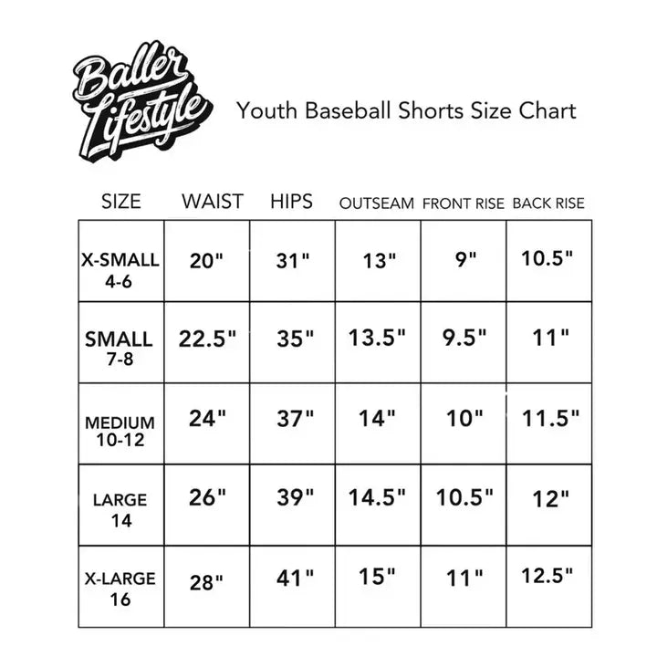 Click to See All - Youth Crayon Baseball Shorts - Multiple Colors